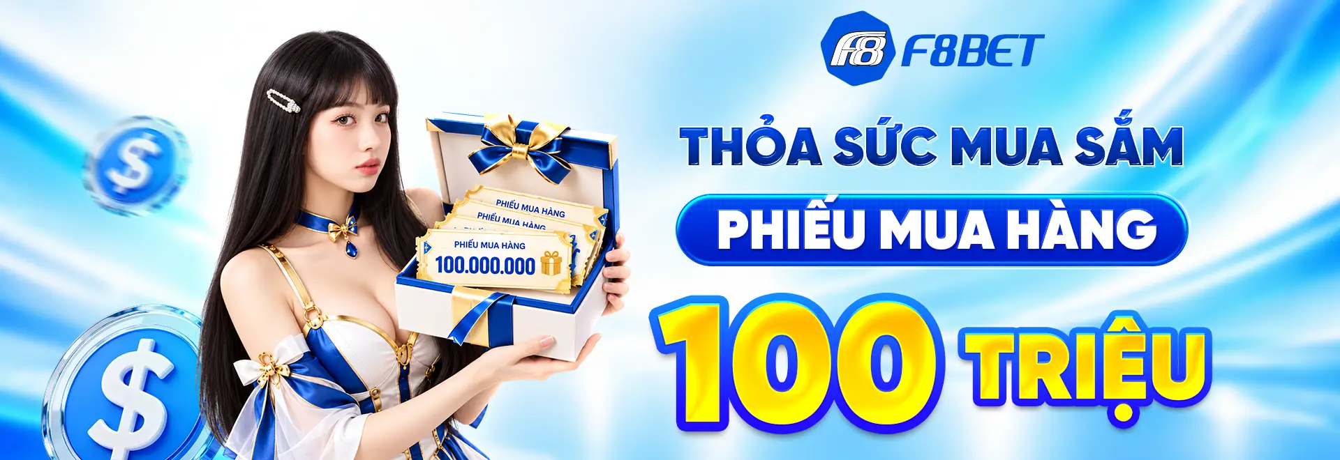 f8bet thỏa sức mua sắm phiếu mua hàng 100 triệu